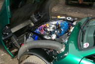 Engine installed in car.