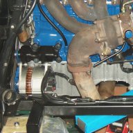 Under hung bracket and alternator.